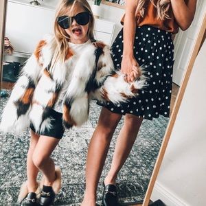 Multi colored fur jacket